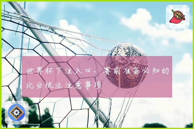 世界杯下注入口，赛前准备必知的比分玩法注意事项